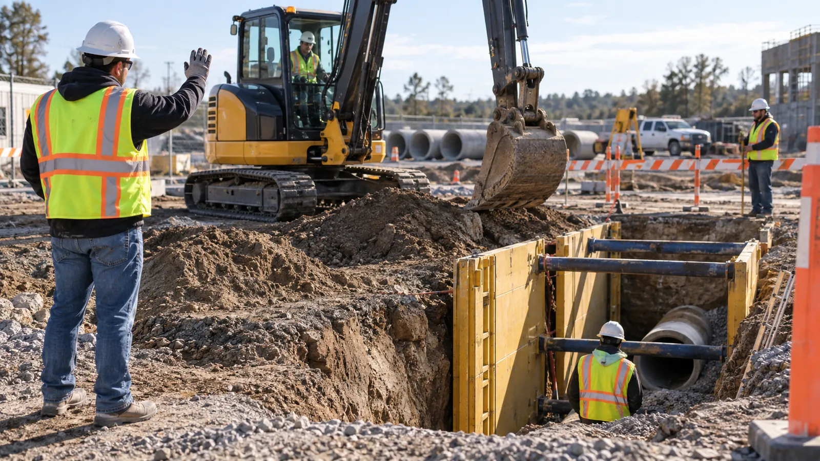 Mobile Equipment Around Trenches: Training Crews to Control Struck-By and Cave-In Risks
