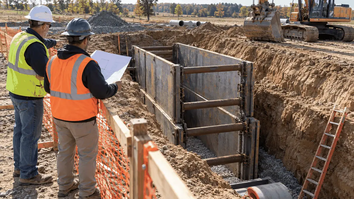 Trench Shield Stacking and Configuration: What Competent Persons Should Verify Against Tabulated Data